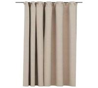 Rideau occultant en 100 % polyester - Aspect lin - Beige - 290 x 245 cm - Brise-vue et protection contre la lumière pour fenêtre - Montage facile avec crochets