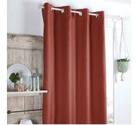 Rideau occultant et isolant doublé de polaire Terracotta 140x260 cm