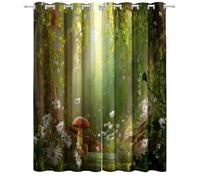 Rideau Occultant Fantaisie Printemps Conte De Fées Forêt, Rideau Thermique Isolant Tenture Opaque à Oeillets Intérieurs pour Maison Salon Chambre Fenêtre, Vert Rideaux 2 Pièces 110 x 215 cm (L x H)