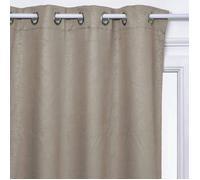 Rideau occultant ""Feuilles"" beige 140x260cm - Atmosphera createur d'interieur