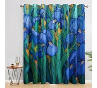 Rideau Occultant Fleurs Vintage, Rideaux Motif Art Nouveau Floral, Rideau Thermique Isolant Draperies Intérieurs à Oeillets pour Chambre Salon Fenetre, Lot de 2, 140x260 cm C59