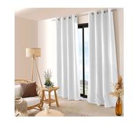 ED Enjoy Home Rideau Obscurcissant Fileté avec Œillets, 135x240cm, Blanc, 100% Polyester, Collection Floppy