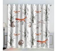 Rideau Occultant Forêt De Renard 3D Impression Style Scandinave Rideau Salon Rideau Chambre Rideaux Oeillets Décor Intérieur Rideau Occultant Chambre 2 Pièces 110x215 cm