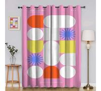 Rideau Occultant GéOméTrie Rideaux Salon Motifs Rideau Thermique Isolant Anti Froid et Chaleur, Lot de 2 Rideaux à Oeillets (140 X 240 cm), Chambre à Coucher aA5879