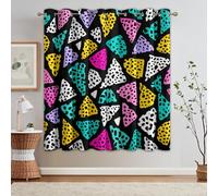 Rideau Occultant Géométrique Abstrait, Rideaux Thermiques, Motif Géométrie Moderne, Decoration Maison, Tenture à Oeillets pour Salon Chambre Fenetre, L 140 x H 160, 2 Pièces - O615