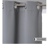 Rideau occultant gris 140x260cm - Atmosphera createur d'interieur