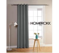 Rideau occultant - HOMEROKK - 140 x 240 cm - Gris Clair - 100% polyester - 8 œillets