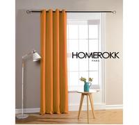 Rideau Occultant - HOMEROKK - 140 x 240 cm - Orange - 100% Polyester - 8 Œillets