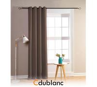Rideau occultant - HOMEROKK - 140x260cm - 100% polyester - Taupe foncé - Œillets