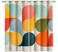 Rideau Occultant Œillet pour Le Salon Géométrie Abstraite Colorée 300X280 Cm (L + H) Rideaux Occultants d'enfant 3D Manga Cuisine Salon Décoration Rideau De Fenêtre Isolant Thermique Et-268817057
