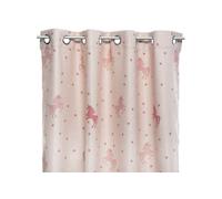 - Rideau occultant imprimé licorne - 140 x 250 cm - Rose