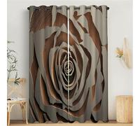 Rideau Occultant Isolant Thermique, Anti Froid Rideaux Opaque pour Chambre Coucher Salon Luxe Décor Chambre, Motif Coupe Mur De Roses, 140L X 200H cm, 2 Panneaux, Gris Brun