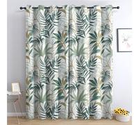 Rideau Occultant Jungle Tropicale - Lot de 2 Rideaux Tropical Plantes, Thermique à Oeillets, Décoration Intérieur Maison Chambre Salon, 140x220 cm (L x H)