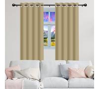 Rideau Occultant Lot de 1 148 x 171 cm Polyester, 100% Bloquer Lumière Draperies Rideaux Isolants Design Moderne à Oeillets pour Chambre, Salon, Bureau, Couleur Crème