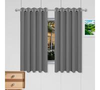 Rideau Occultant Lot de 1 160 x 275 cm Isolant Anti Froid 100% Lumiere Bloquer Anti Chaleur Rideaux à Oeillets Élégant Design Moderne à Oeillets pour Chambre Adulte Salon, Gris Foncé