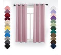 Rideau Occultant Lot de 1 à Oeillets, Rideau Isolant Thermique Froid, 180x240cm (LxH) Rideau Douche, Rideau Opaque, Rideaux Anti Bruit, Rideau Chambre, pour Chambre Salon Balcon Rose-2