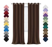 Rideau Occultant Lot de 1 à Oeillets, Rideaux Thermiques, 180x240cm (LxH) Rideau de Fenetre, Rideau Opaque, Rideau Phonique, Rideaux Dressing, pour Chambre Salon Balcon Curry Foncé