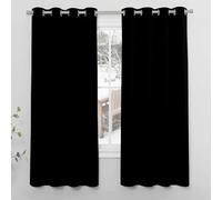 Rideau Occultant Lot de 2 220 x 200 cm 100% Polyester, Isolant Anti UV, Intérieurs Decoration Rideaux Phonique/Anti Bruit Salon Chambre pour Chambre Adulte Salon, Noir