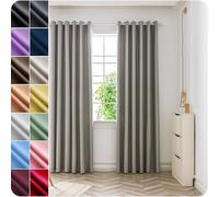 Rideau Occultant - Lot de 2 Rideau 120 x 250 cm 100% Polyester, Isolant Anti UV, Intérieurs Decoration Portes de Balcon Rideaux pour Maison Chambre Fenetre, Gris Clair