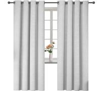 Rideau Occultant Lot De 2 Rideau Thermiques Anti Chaleur Intérieurs,Rideaux Salon Moderne Occultant Rideau,Tenture Opaque À Oeillets Isolation Anti UV Decoration Chambre,Gris,215x275 cm