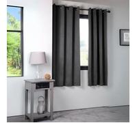 Lovely Casa - Rideau occultant - 140x280 cm - Gris anthracite - Polyester 210 g/m² - Œillets