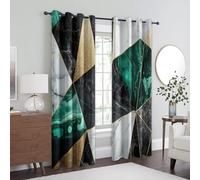 Rideau Occultant Marbre, Rideaux Thermiques, Motif Géométrique Moderne Abstrait, Decoration Maison, Tenture à Oeillets pour Salon Chambre Fenetre, L 110 x H 215, 2 Pièces - S218