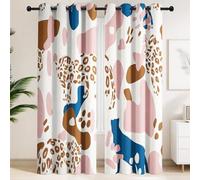 Rideau Occultant Motif animal abstrait Rideaux Thermiques à Oeillets pour Chambre, Imprimé léopard décoration all-over Rideaux Salon Décoration De Fenêtre pour Enfant Fille Garcon, 140 x 160 cm