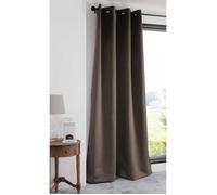 Generique Rideau occultant Notté à œillets 100% polyester 135 x 250 cm Taupe