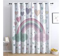 Rideau Occultant Nuage Arc en Ciel, Rideaux Thermiques à Oeillets pour Chambre, Motif Enfant Fille Rideaux Salon, Moderne Lot de 2 Décoration de Fenêtre pour Enfant Fille Garcon Rideaux 140x240cm LxH