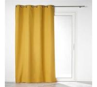Douceur d'Intérieur Rideau occultant Obscure 140 x 260 cm œillets microfibre Jaune
