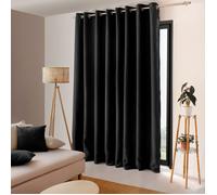 ED ENJOY HOME Rideau occultant Réglisse – 300 x 240 cm, Noir, œillets argentés, 100% polyester