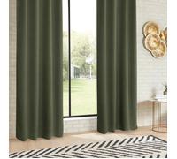 Rideau occultant ""Odelie"" vert kaki 140x260cm - Atmosphera createur d'interieur
