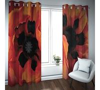 Rideau occultant Orange brûlé Aquarelle Rideaux de séparation de pièce 2 Panneaux Rideaux assombrissants pour Salon Chambre à Coucher Bureau Cuisine H245xB140