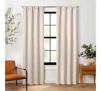 Rideau occultant passe-tringle Eclipse Naya g om trique Thermaweave, 94 x 160 cm, en lin