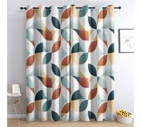 Rideau Occultant Patchwork Géométrique, Rideaux Thermiques à Oeillets pour Chambre, Motif Moderne Rideaux Salon, Moderne Lot de 2 Décoration de Fenêtre, Rideaux 140x220cm LxH(Km-&349)