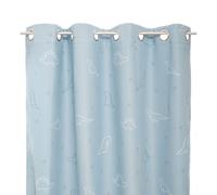 Rideau Occultant Phosphorescent Dinosaures 140 X 250 Cm - Bleu - Bleu Bleu