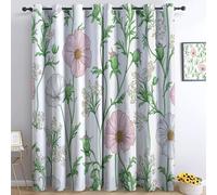 Rideau Occultant Plantes Fleurs Sauvages L140 x H245 cm Rideaux Opaque Lot de 2, Rideaux d'Isolation Thermique et Sonore, Rideau Fenetre Chambre Maison Salon Intérieurs