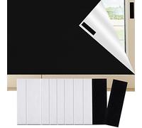 Rideau occultant pour fenêtre de toit - Protection solaire - Film occultant sans perçage - Avec bandes adhésives pour fenêtre - 150 x 200 cm - Avec fermeture Velcro - Noir
