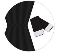 Rideau occultant pour porte française, panneau moderne en polyester avec protection UV, installation sans perçage pour chambre à coucher, salon (noir)