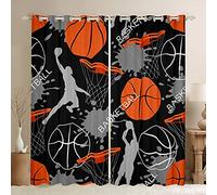 Rideau occultant pour Salle de Sport,Basket-Ball,étoiles,Slam Dunk,Rideau occultant pour Enfants,garçons,Basket-Ball,Rideau Thermique Aquarelle 46 x 54 cm