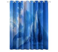Rideau Occultant Régions Polaires Montagnes Enneigées Paysages, Rideau Thermique Isolant Tenture Opaque à Oeillets Intérieurs pour Maison Salon Chambre, Bleu Rideaux 2 Pièces 75 x 166 cm (L x H)