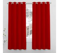 Rideau Occultant - Rideaux Thermique 120 x 160 cm 100% Polyester, Isolant Anti UV, Intérieurs Decoration Rideaux Oeillets Rideau Salon pour Maison Chambre Fenetre, Rouge