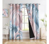 Rideau Occultant Salon Feuilles Monstera Luxe Style Tropical Thermique Isolant Anti Froid Polyester Rideaux De Fenêtre pour Chambre Cuisine Décoration 140 X 175 Cm (2 Panneaux)