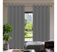Rideau Occultant Salon Lot de 1 160 x 155 cm Isolant Anti Froid Chaleur, Satiné avec Oeillets Rideaux Modernes Design Moderne à Oeillets pour Chambre Adulte Salon, Gris Foncé