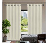 Rideau Occultant Salon Lot de 1 160 x 235 cm Isolant Anti Froid Chaleur, Satiné avec Oeillets Rideaux Modernes Design Moderne à Oeillets pour Chambre Adulte Salon, Beige