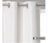Rideau occultant - Satin - Ivoire - 140 x 260 cm - 100% Polyester - Lavable à 30°