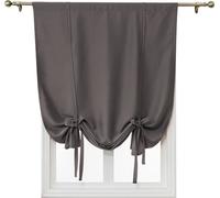 Rideau occultant simple, poche de barre Obscurcissement de l'espace thermiquement isolé Ombre romaine pour chambre à coucher salon cuisine Petite fenêtre (Gris, 80x120cm)