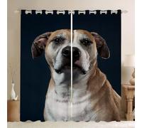 Rideau Occultant Staffordshire Bull Terrier Lot de 2 Rideaux 3D Chien Rideaux Occultants Thermique Isolant Anti Froid pour Chambre à Coucher et Salon Draperies oeillet 2 x L75cm x H166cm X1114