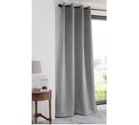 Rideau occultant à oillets uni polyester NOTTE gris 135X250CM
