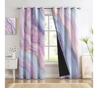 Rideau Occultant Texture Ondulée - Rideau Thermique Marbre Luxe, Rideaux Chambre Salon Fenetre, Lot De 2 Rideaux Et Draperies Intérieurs À Oeillets, 140 X 260 Cm